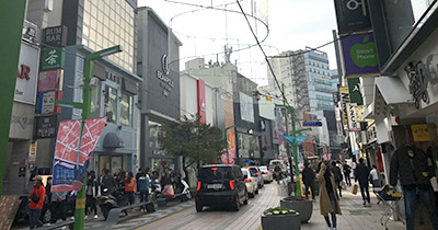 ▲釜山の中心地。活気があるけど大らかで、ちょっと大阪に似てる？