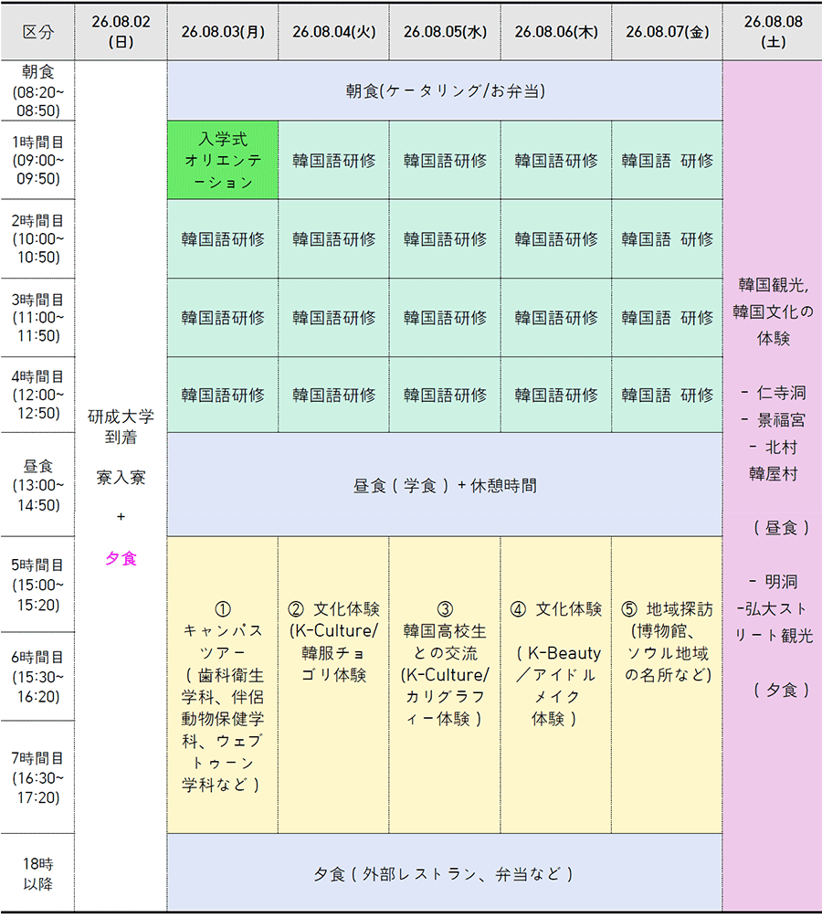 スケジュール表1