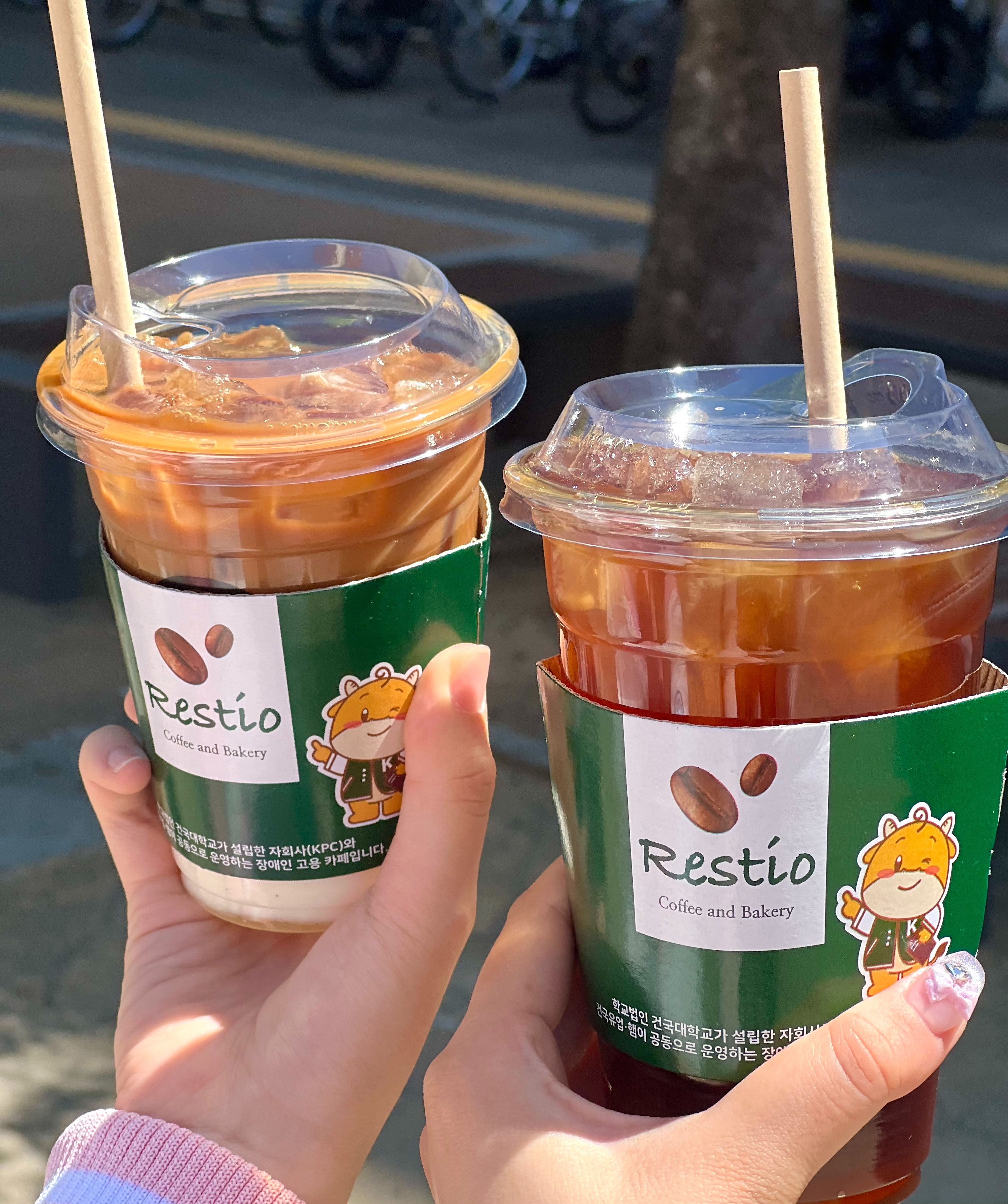 建国大キャラクターの付いた大学内カフェ☕